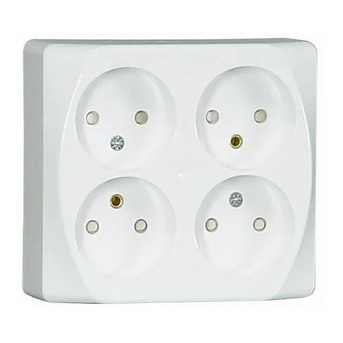 Vägguttag Malmbergs Inex Utanpåliggande 4-Vägs utan Jord