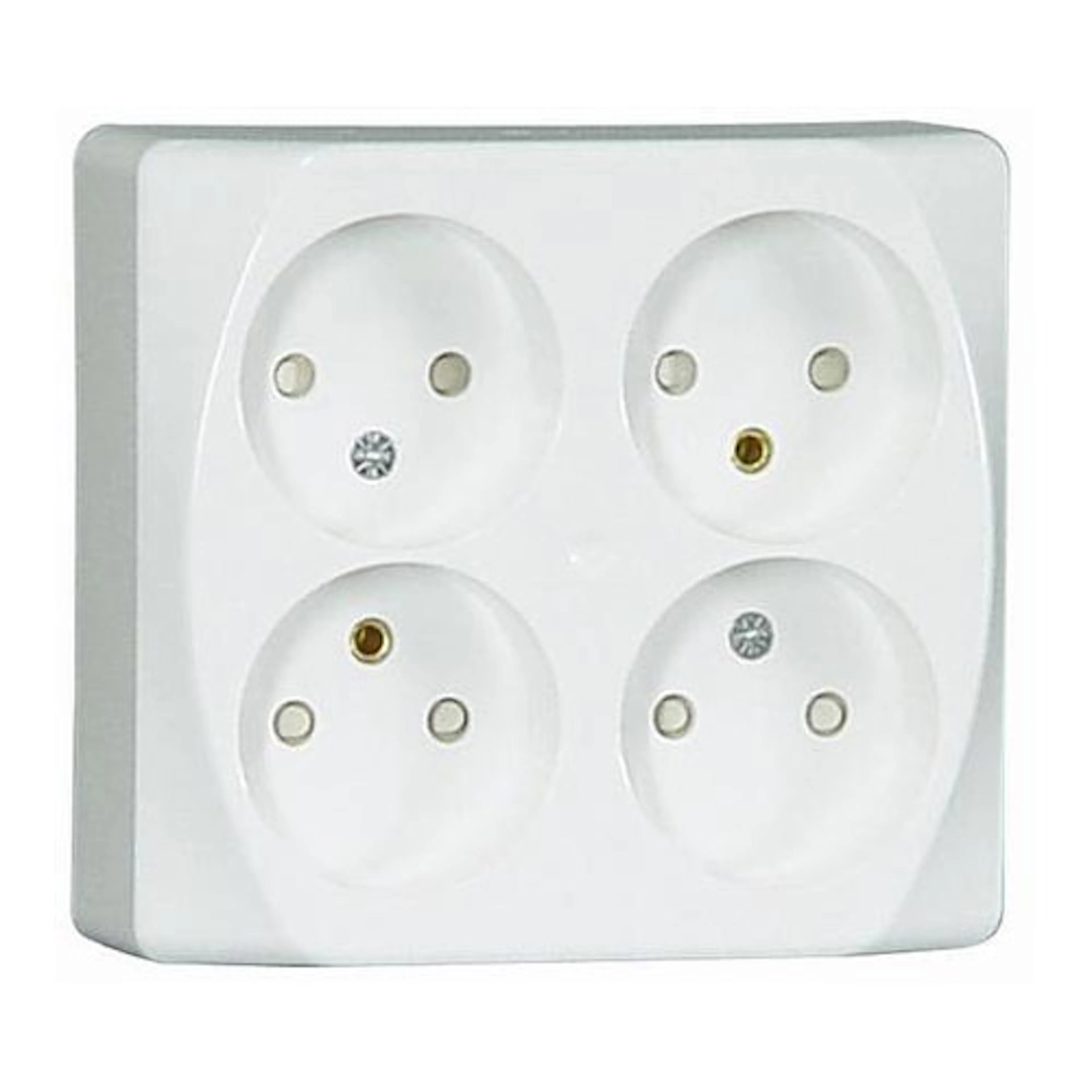 Vägguttag Malmbergs Inex Utanpåliggande 4-Vägs utan Jord