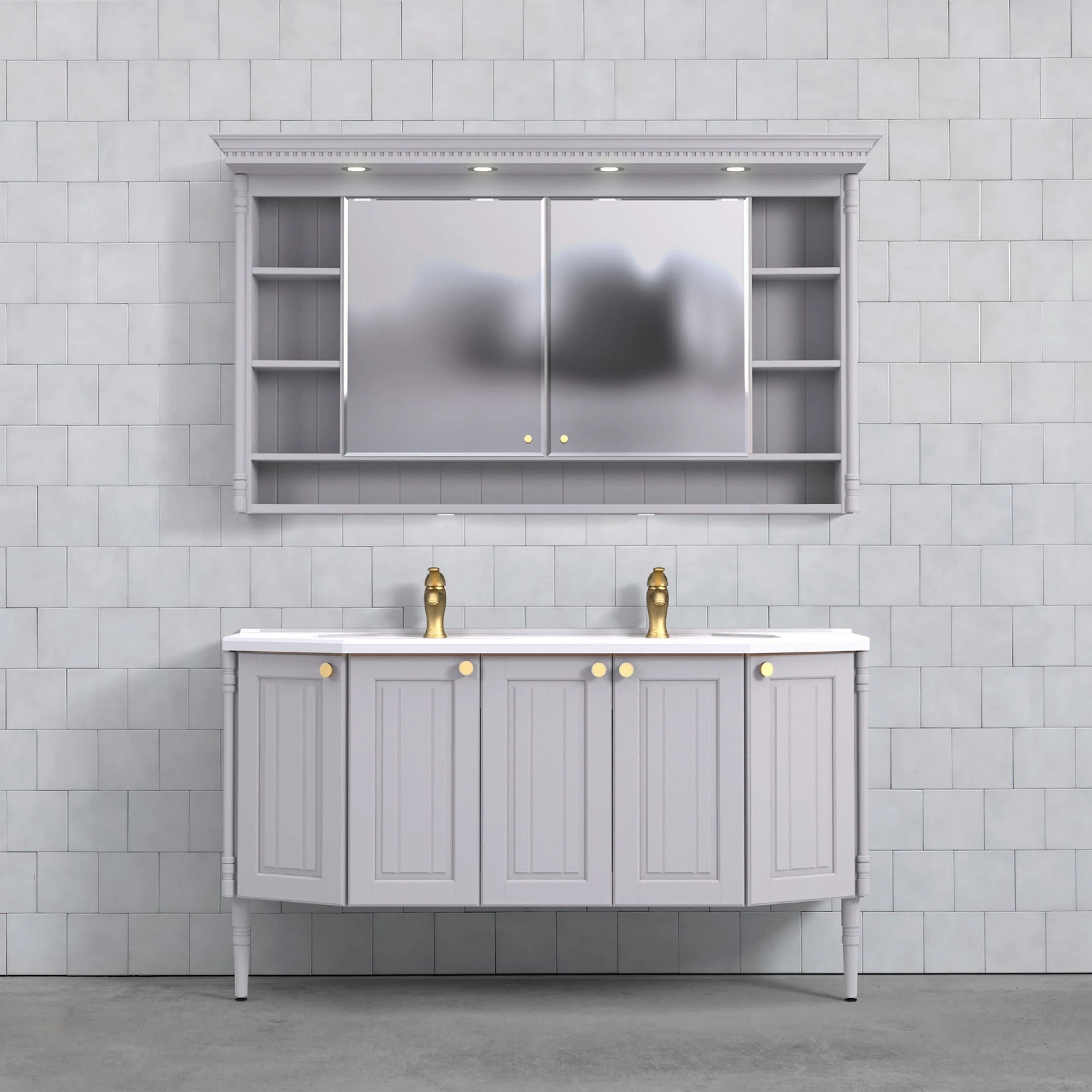 Tvättställsskåp Björbo Badrum Valhall 150 Luckor Dubbel