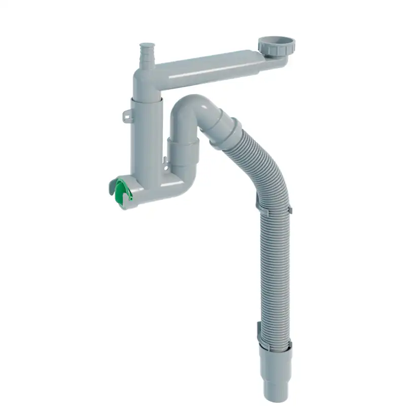 Vattenlås DecoSteel Dubbelt med gängad anslutning