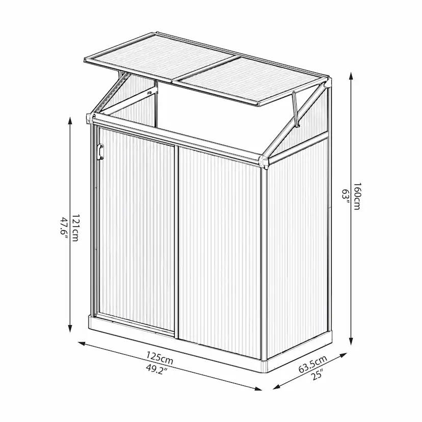 Växthus gop Lean To 0,8 kvm