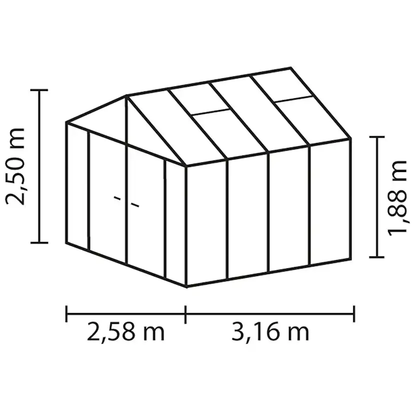 Växthus Vitavia Poseidon 8,1 kvm