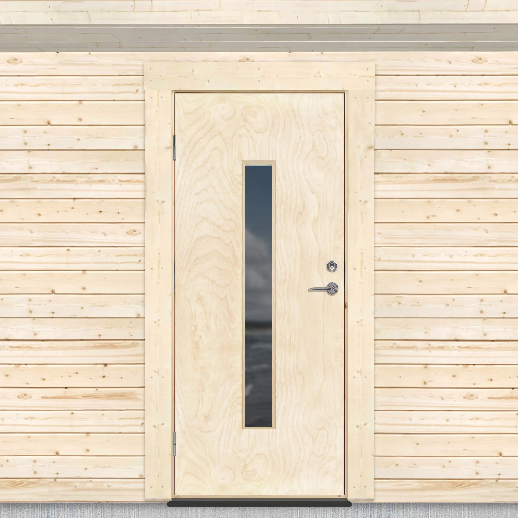 Varmförrådsdörr Sveadörren Avlångt Fönster Obehandlad