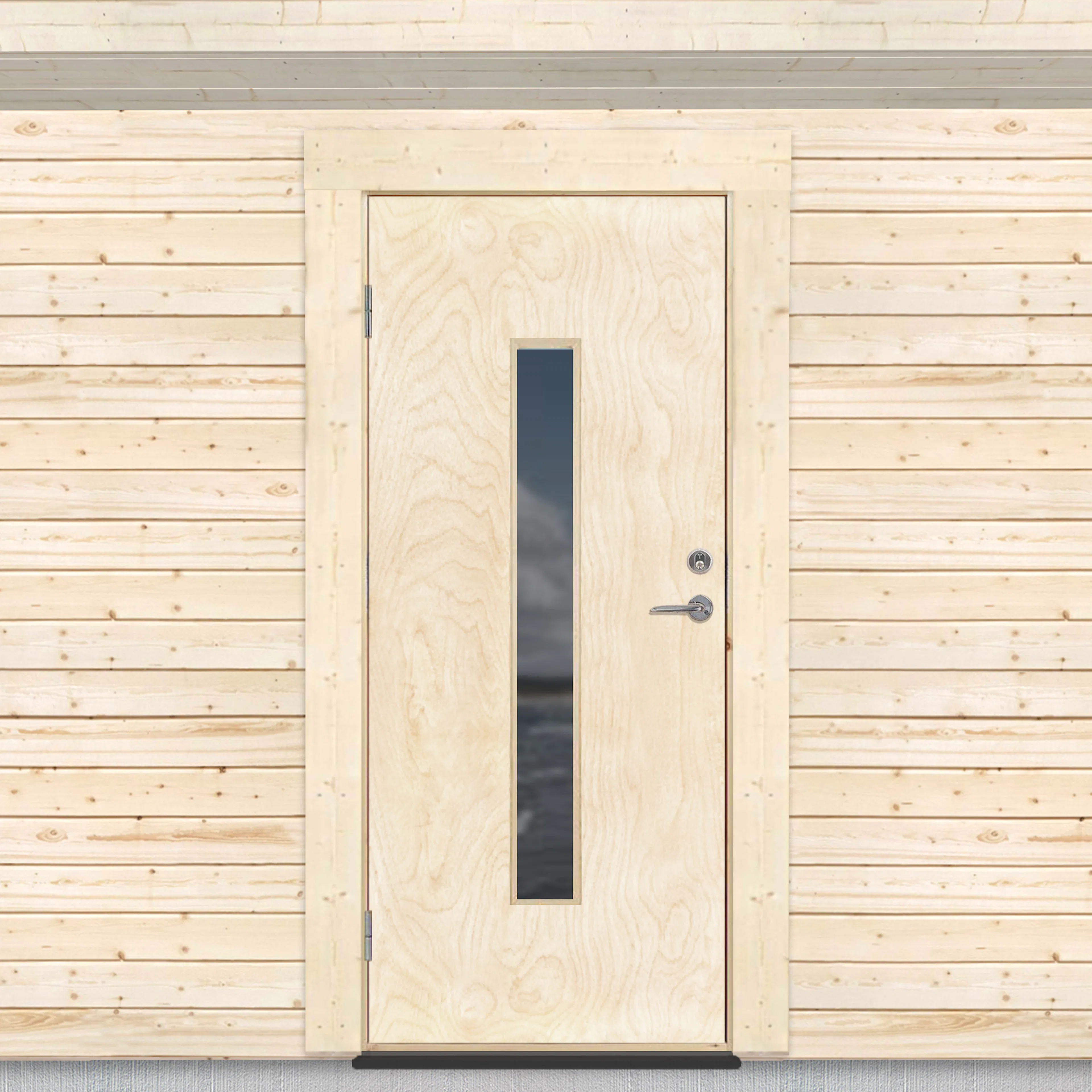 Varmförrådsdörr Sveadörren Avlångt Fönster Obehandlad