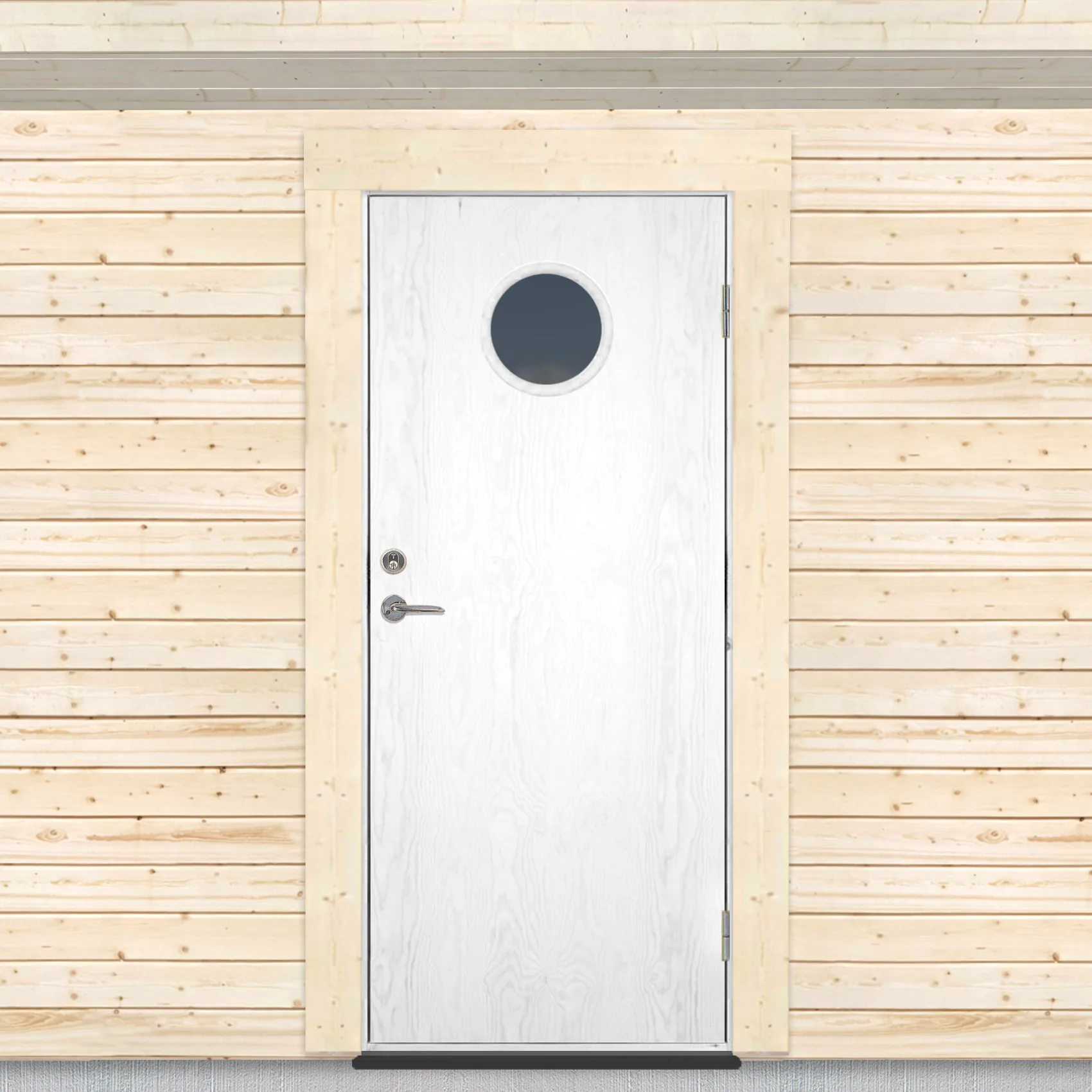 Varmförrådsdörr Sveadörren Runt Fönster Grundmålad