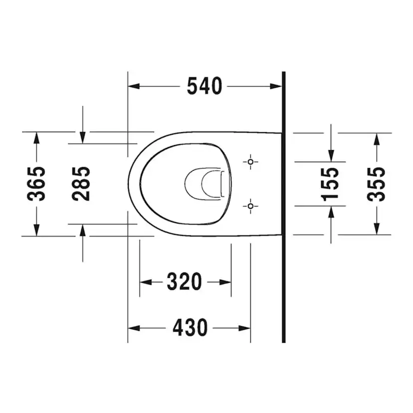 Vägghängd Toalettstol Duravit DuraStyle 256209 Rimless utan Toalettsits