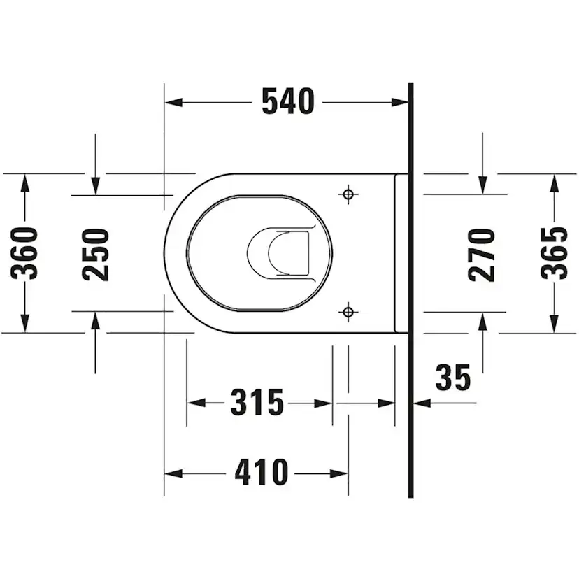 Vägghängd Toalettstol Duravit Starck 3 222509 utan Toalettsits