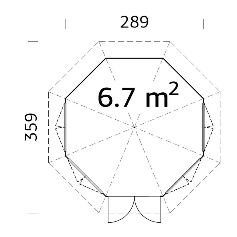 Lusthus Palmako Veronica 4 Trädgårdspaviljon 6,9 m² i Obehandlat Trä