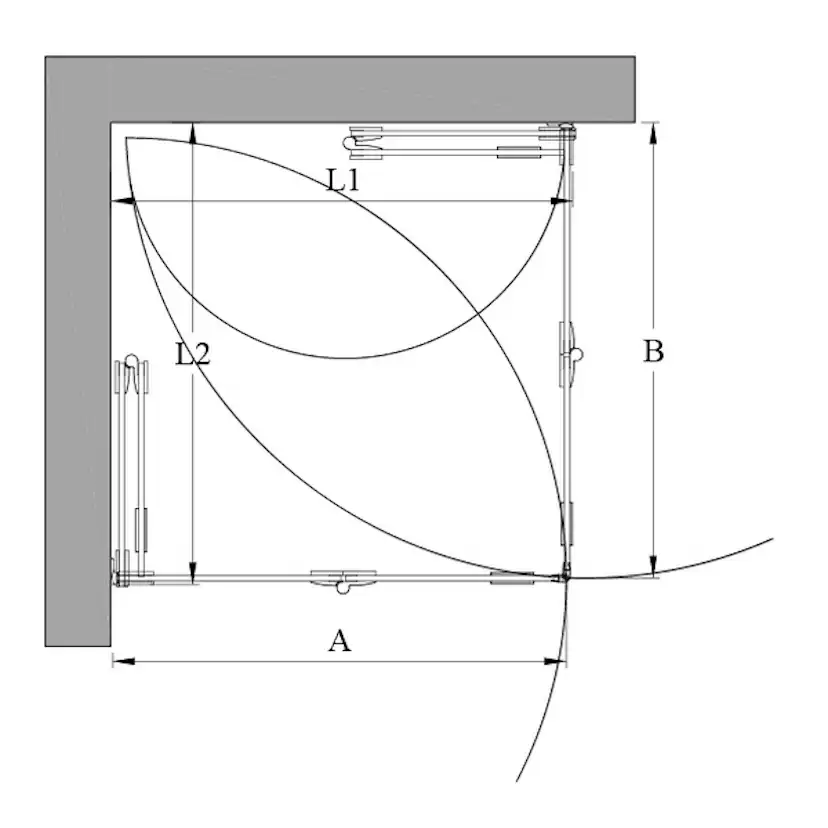 Duschhörn Hietakari Vetro 546 Vikbara Dörrar