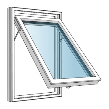 Vridfönster Toppstyrt 45 ° Westcoast Windows 3-Glas Design Aluminium