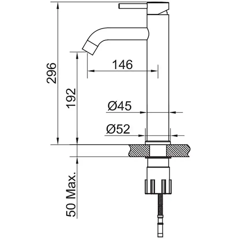 Tvättställsblandare Scandtap Steel Wave High