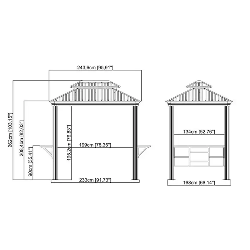 Pergola gop Messina BBQ 5 m² Paviljong för Uteplats