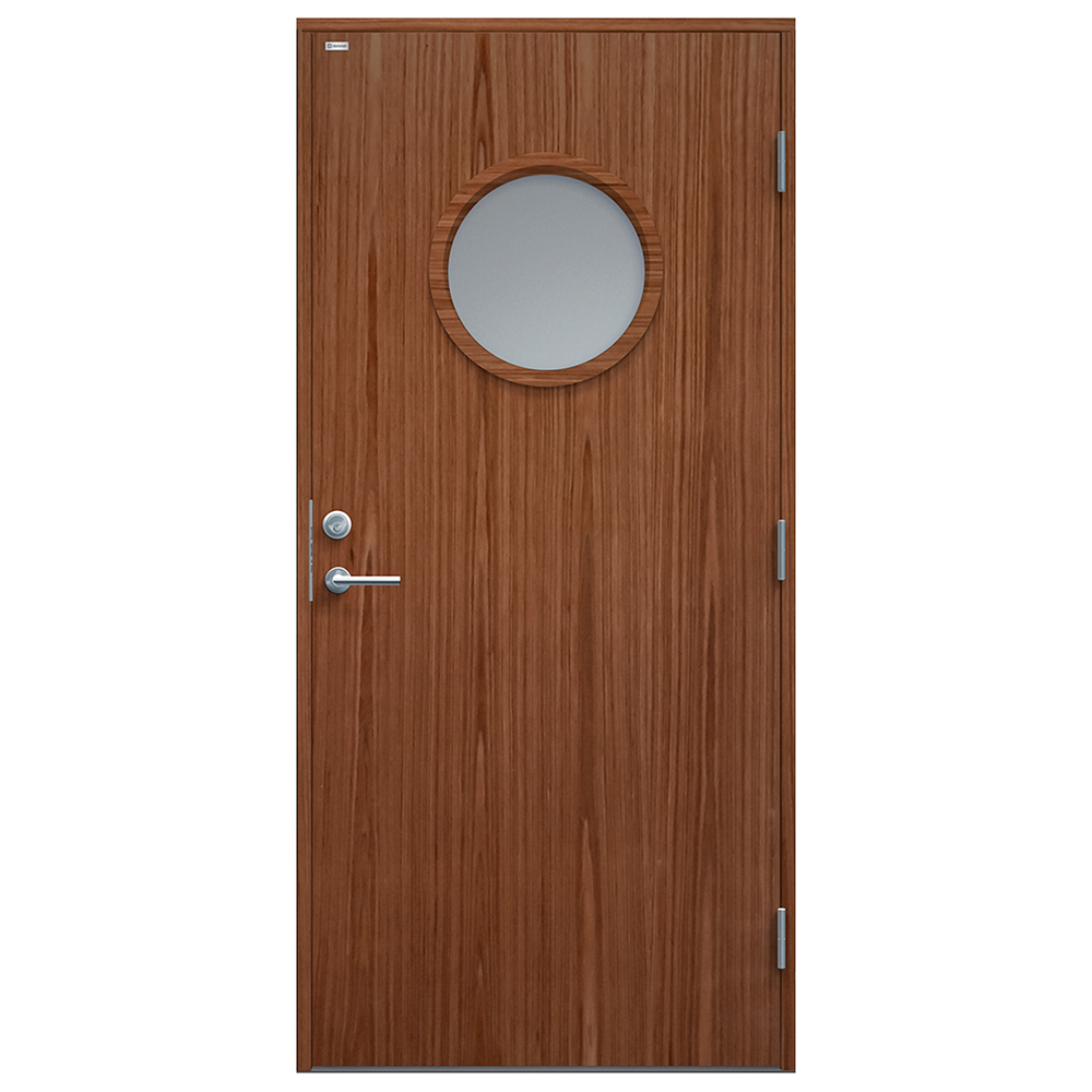 Ytterdörr Diplomat Rosa Träfanér Klarglas