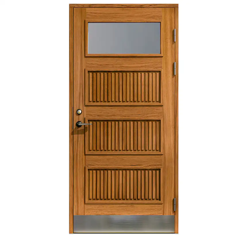 Ytterdörr SnickarPer 1002G Raster Teak Klarglas